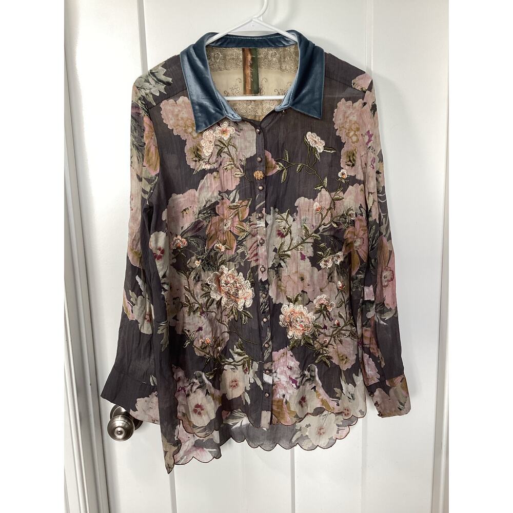 Aratta Silent Journey Multicolor Embroidered Blouse Shirt, detailed, multicolor - Picture 3 of 14